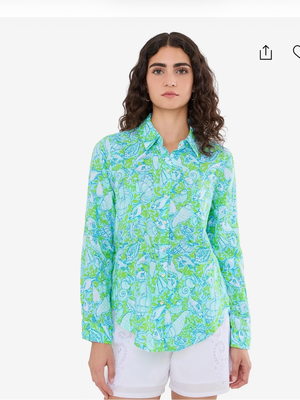 NWT- Lily Pulitzer Sea View Button-Down / Large